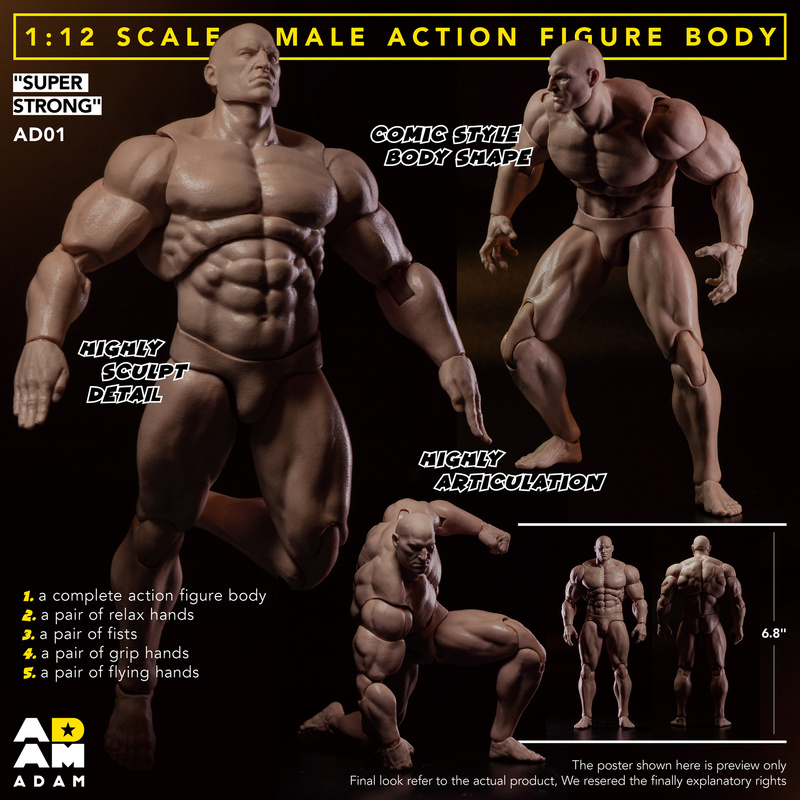 Model Kit Kshatriya - Mainan Muff Adam 1/12 pria otot