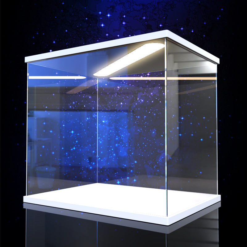 Model Kit Display Case - Kabinet Display Chevron putih Premium, kotak