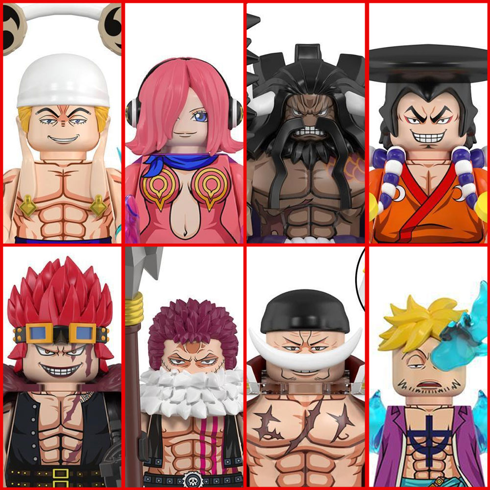 Model Kit One Piece Bandai - Minifigures One Piece Building Block 8Pcs