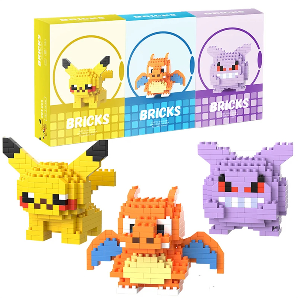 Model Kit Toy - Blok Bangunan Mikro Pokemon Pikachu Dragonite