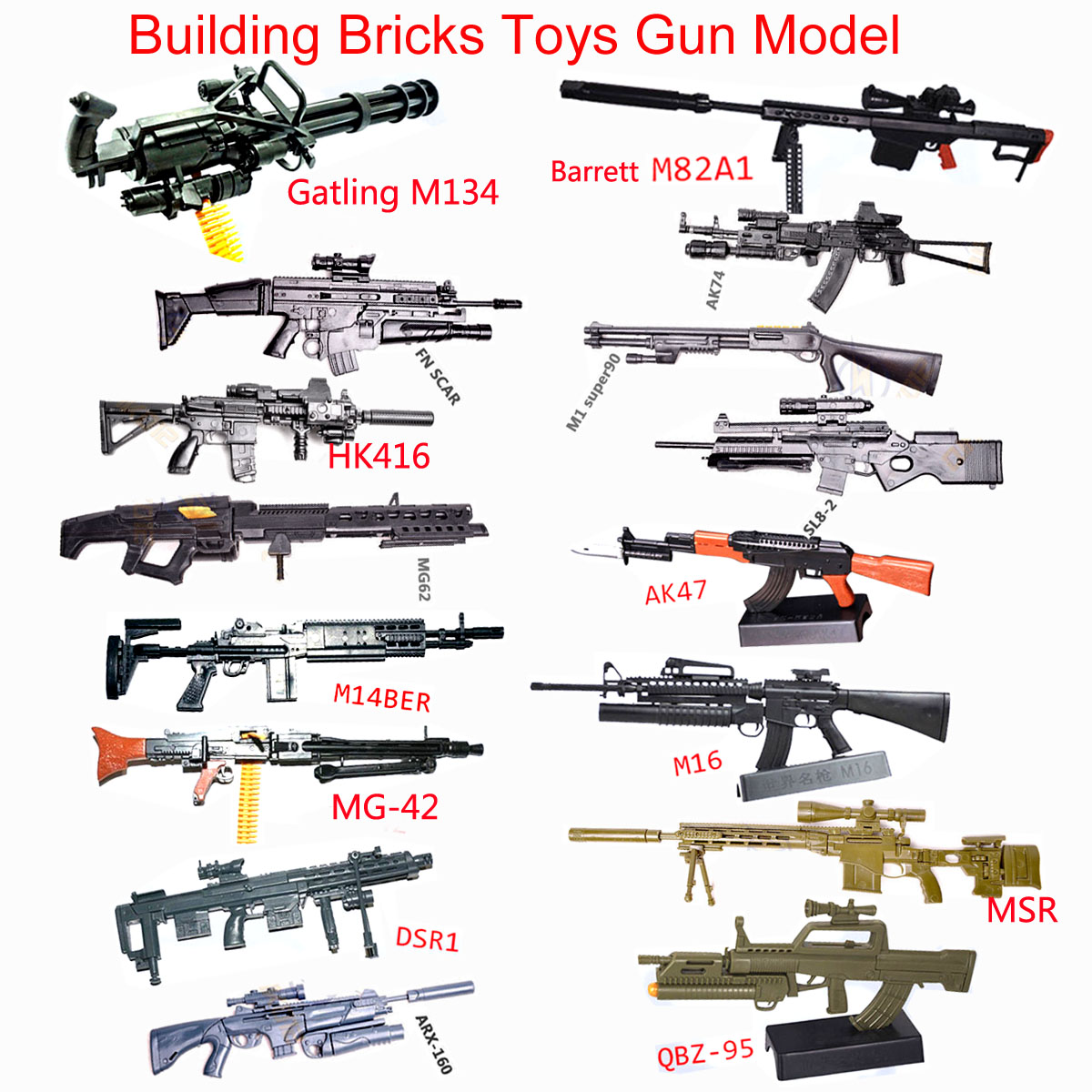 Model Kit Weapons - Model Senjata Mini Mainan Skala 1:6