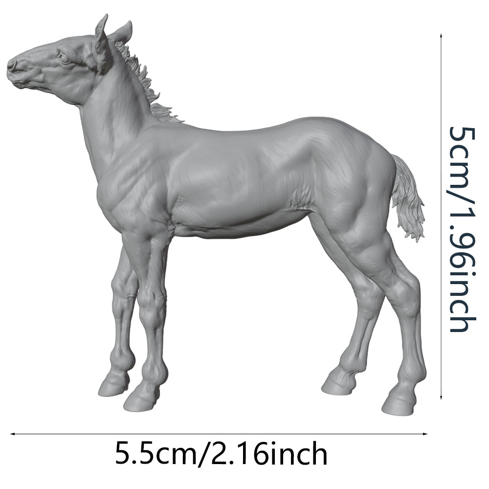 Model Kit Horse - Pencetakan Detail Tinggi, Patung Resin Miniatur
