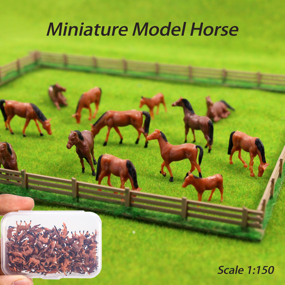 Model Kit Horse - Skala 1:150 Miniatur Model Kuda Coklat