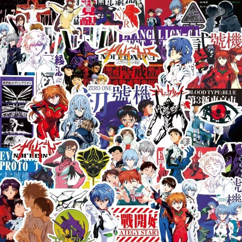 Model Kit Aoshima - 75 Buah Stiker Evangelion EVA Rei