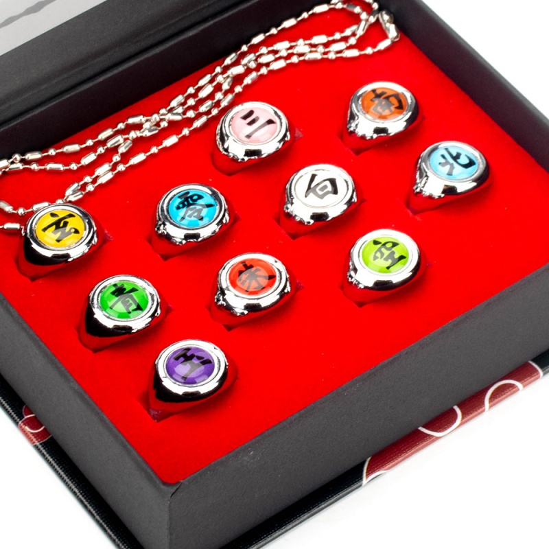 10 Buah/Set Cincin Logam Anime - Model Kit Naruto ulasan dan harga