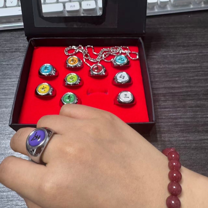 10 Buah/Set Cincin Logam Anime - Model Kit Naruto ulasan dan harga