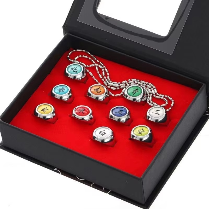 10 Buah/Set Cincin Logam Anime - Model Kit Naruto ulasan dan harga
